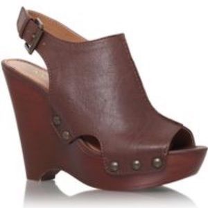 Nine West McKee Peeptoe Wedge Slingback Shoes